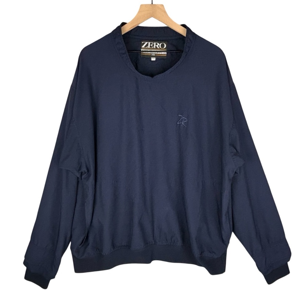 Zero Restriction Jacket Mens XXL Blue Windbreaker Golf Long Sleeve Pullover Flaw